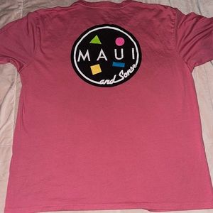 Maui & Sons Pink Womens Cookie Logo Surf Tee Large Lk New